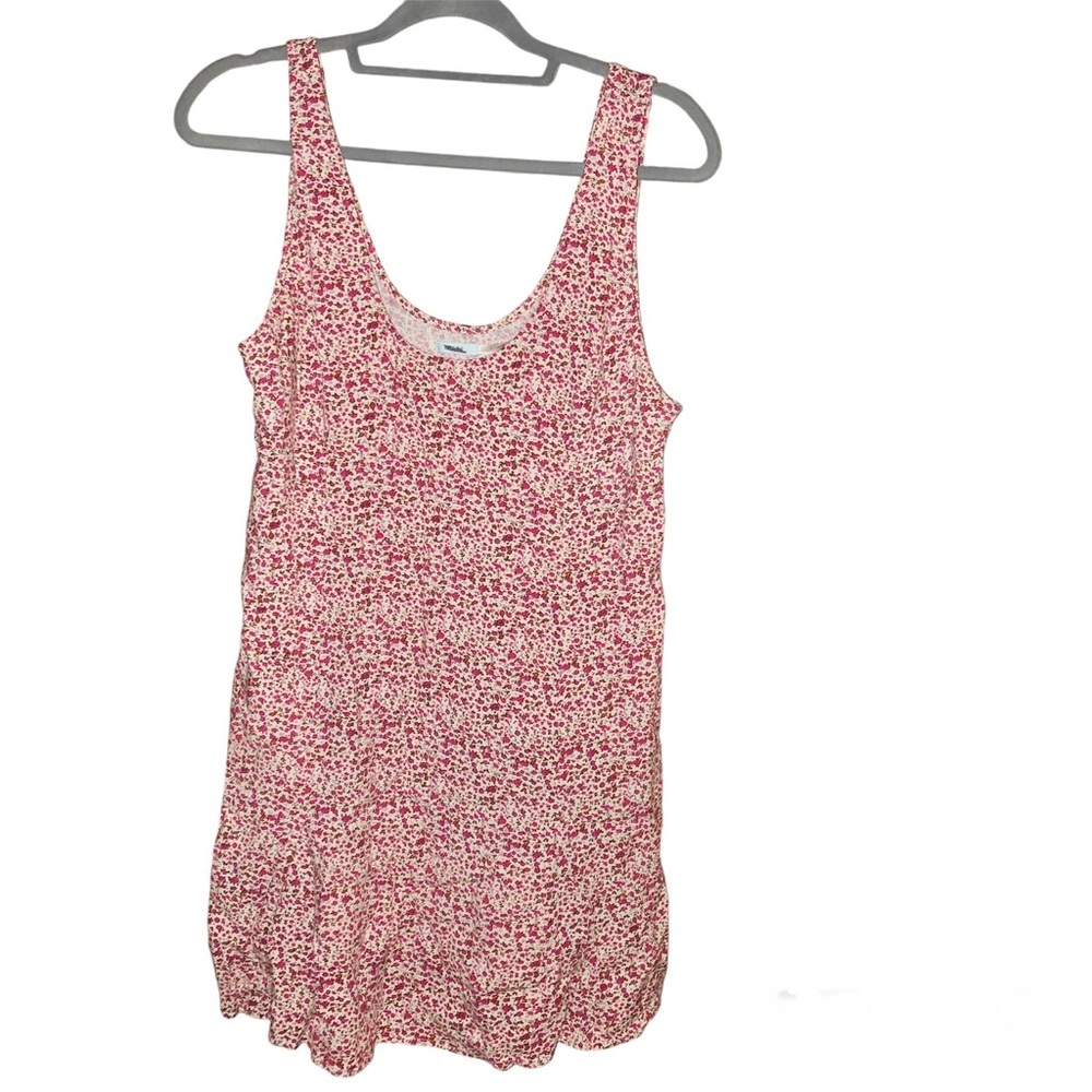 Kimchi Blue Sheath Dress Floral Sleeveless Scoop Side Zipper ivory pink large